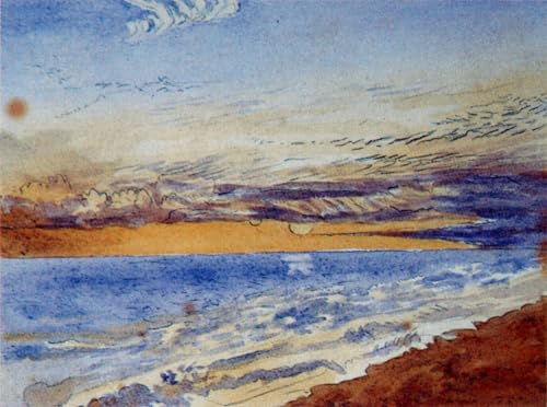 Tableau d'art abstrait paysage marin John Ruskin : décoration murale toile salon 60x90
