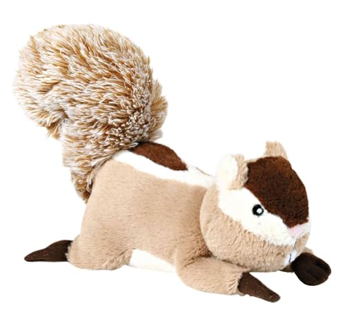 TRIXIE Eichhörnchen Hundespielzeug aus weichem Plüsch - niedliches Eichhörnchen Kuscheltier für große & kleine Hunde - Plüschtier in Naturfarben, 24 cm - 35988