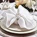 Cieltown Polyester Cloth Napkins 1-Dozen, Solid Washable Fabric Napkins Set of 12, Perfect for Weddings, Parties, Holiday Dinner (17 x 17-Inch, White)