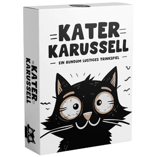 TIPSI Kater Karussell | Trinkspiele für Erwachsene ab 18 | Partyspiel, Saufspiel | 3 in 1 Spiel: Wahrheit oder Pflicht - Ich hab noch nie - Wer würde eher | Ideal für Silvester, Geburtstag & Partys