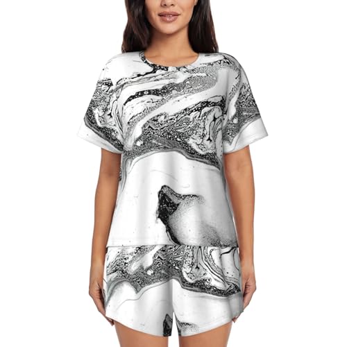 Pyjama marbre noir et blanc pour vos matinées cocooning et soirées d'été