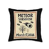 Meteor Survivor March 17 2026 Cleveland Fireball Throw Pillow