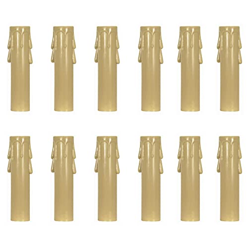 Ciata - 12 Pack - 2.5 inch Antique Plastic Drip Candle Covers with 13/16 inch Inside Diameter and 7/8 inch Outside Diameter (2.5 inch, Antique)?