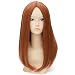 BERON 20'' Long Straight Hair Cosplay Costume Party Wig with Wig Cap (Dark Orange)