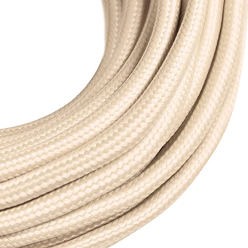 Câble textile vintage pour remplacer un fil de lampe plastique beige 10m