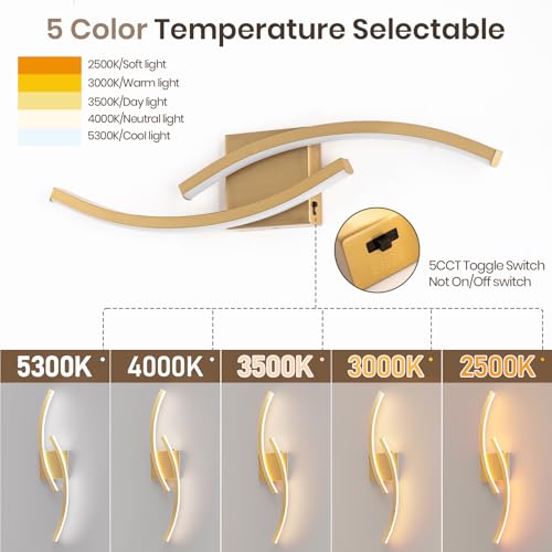 Image of 23.62 inch Vanity Light for Bathroom Lighting Fixtures Over Mirror Dimmable 5CCT Vanity Lighting Fixture Modern Bathroom Vanity Light Modern Wall lamp