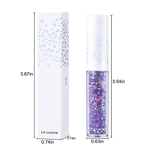 Jutqut Glitter Liquid Eyeshadow Korean Eye Makeup Glitter Magical Purple Liquid Eyeliner, Create Shinny Glow Eye Makeup, Long Lasting, Quick-Drying, Subtle Shimmer Eye Shadow Stick 04# Purple #TOP6