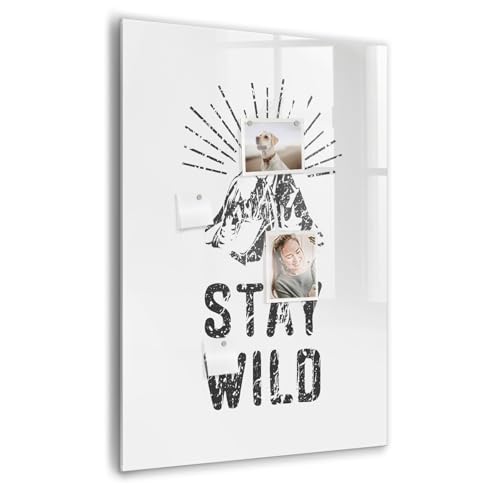Tableau magnétique en verre trempé 70x100 cm avec aimants pour bureau