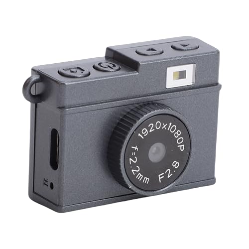 Denash Mini �f�W�^�� Camera�A8.6MP HD ���g�� �X�i�b�v Tiny Camera�A1080P �R���p�N�g �L�[�`�� (1.14 �C���`) Tvel Study Recordg �̉�� (�O���[)