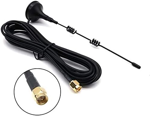 Antenna 433 MHz DollaTek 2 Pezzi - 5.5 Pollici, Base Magnetica, Connettore SMA Maschio, 5DBI