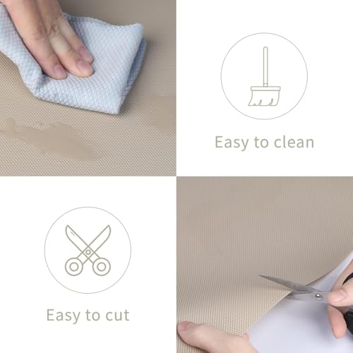 Image of Crasts Multipurpose Super Strong EVA Anti-Slip Kitchen Mats for Cupboard | Washable Shelf Liners for Kitchen Shelves, Cabinet Placemats (Khaki, 45W x 300L cm (3L m))