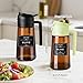Arsatbs 16oz/470ml Olive Oil Sprayer for Cooking, 2 in 1 Oil Dispenser Bottle Spray and Pour with Stickers, Premium Dark Brown Glass Oil Bottle for Air Fryer, and Salad