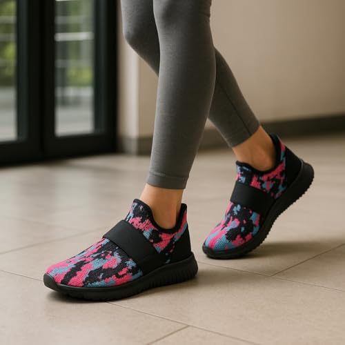 Womens Slip On Walking Shoes Non Slip Running Shoes Breathable Nurse Shoes Lightweight Workout Sneakers