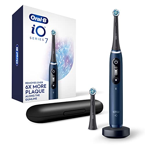 Oral-B iO Series 7 Electric Toothbrush with 2 Brush Heads, Sapphire Blue Alabaster