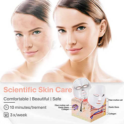 Hocbdllla Red-Light-Therapy-For-Face, Led Face Mask Light Therapy 7 Colors Led Facial Mask At Home Skin Rejuvenation Facial Skin Care Mask #TOP2