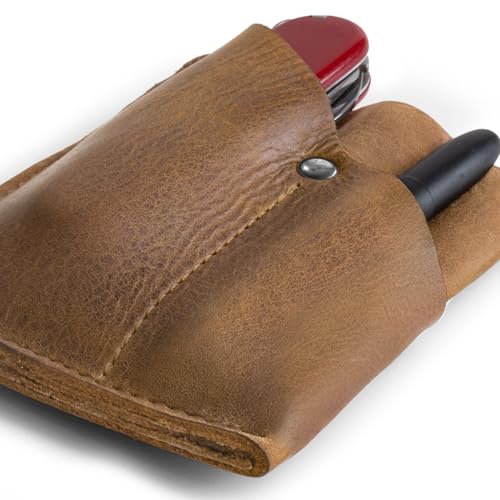 Image of Hide & Drink, Front Pocket Wallet Handmade from Full Grain Leather - Multi-tool Pouch, Card Holder, Money Organizer, Travel Accessories (Single Malt Mahogany)
