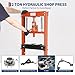 Hydraulic Press 12 Ton Hydraulic Shop Press H-Frame Garage Floor Adjustable Shop Press with 2 Plates Adjustable Working Table Height, Orange