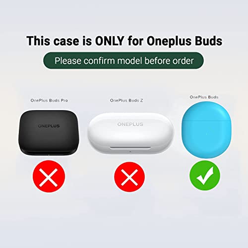 Image of KACA Protective Shockproof Silicone Cover Case with Buckle Compatible with OnePlus Buds (Green)