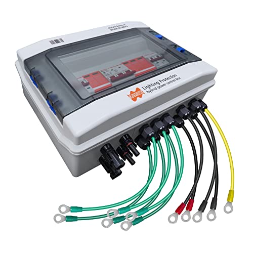 Marsrock Lighting Protection Wind Solar Hybrid Power Control Box PV DC Combiner AC Distribution Box for Wind Solar Power System with DC AC SPD Surge Protection Arrester (Including Wires)