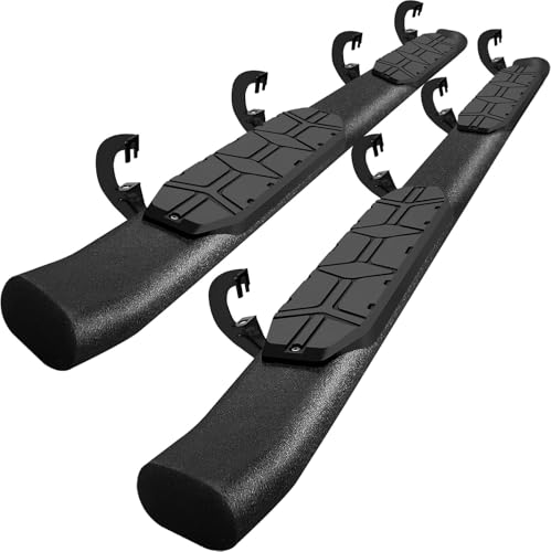 OTHOWE 4.3 Inches Oval Tube Bar Running Boards Compatible with 2007-2018 Chevy Silverado/GMC Sierra 1500 Crew Cab, 2007-2019 2500HD 3500HD Crew Cab. Silverado Side Steps and Carbon Steel Step Bars