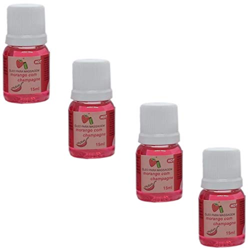KIT GEL COMESTÍVEL SENSAÇÃO TÉRMICA ESQUENTA HOT SABOR MORANGO COM CHAMPANHE
