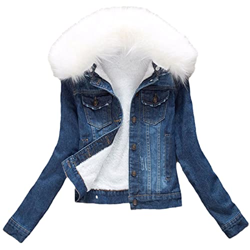 Parka d'hiver en velours chaud pour femme contre le froid veste jean S