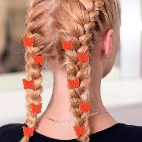 60 Pinzas mini mariposa naranja para cabello miniatura 4
