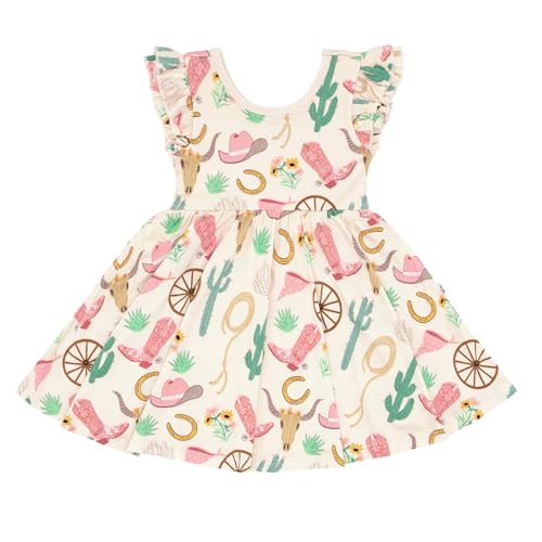 Little Sleepies Short Sleeve Twirl Dress for Toddler Girls - Soft Viscose from Bamboo - Little Girl Dresses w/Pockets