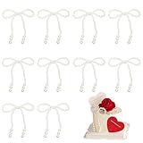 XCSJ Perle Schleife Dekoration, Imitation Perlen Deko, Kuchendekoration Perlen Schleifen, Kostüm Accessoires, zum Nähen und Dekoration für Kleidung, DIY Handwerk, Kuchen, Blumenstrauß, 10 Pcs (Weiß 2)