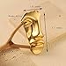 Golden Figure Face Mask Brooch - Vintage Minimalist Metal Brooches Women Men, Gold,Golden
