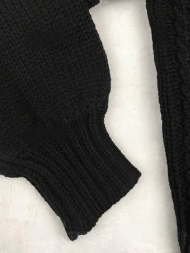 Image of ZAFUL Women's Tie Front Crop Cardigan Sweater V-Neck Lantern Sleeve Open Front Loose Casual Knitwear