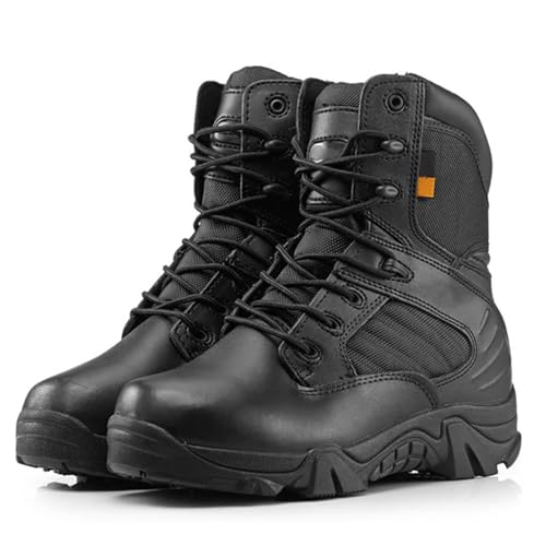 Tactical Combat Boots with Side Zipper | Waterproof, Slip-Resistant, Lightweight Military Boots for Hiking, Trekking, & Work