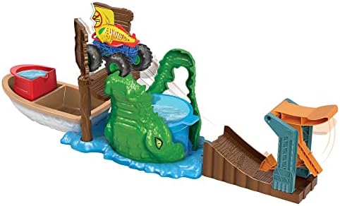 Hot Wheels Monster Trucks Renk Değiştiren Araçlar Timsahtan Kaçış Oyun Seti, 4 yaş ve üzeri, HGV14 - Görsel 3