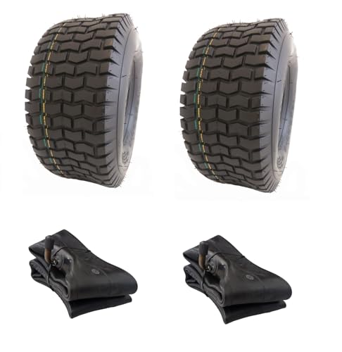 2x Schlauch + 2x 13x5.00-6 LG01 Rasenreifen Schläuche mit Winkelventil 13 x 5.00-6 Reifen für Aufsitzmäher Rasentraktor Rasenmäher Rasenmäherreifen 13x5-6 13 x 5-6 Mantel Reifenmantel