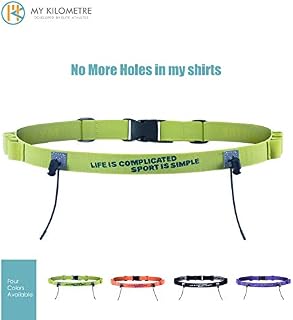 MY KILOMETRE Marathon Triathlon/Runners Running Race BIB Waist Hip Holders Number Card Belt