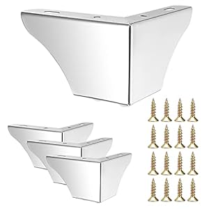 Sumnacon 4 Stück Chrom Möbelfüße Dreieckig