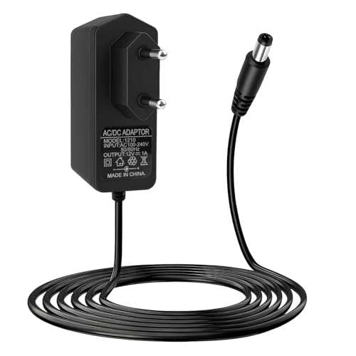 Adaptador de corriente universal de 12 V, 1 A, 12 W, alimentación CA, 100 – 240 V, 50/60 Hz, cargador DC 5,5 x 2,5 mm, compatible con TV Box Router, cámara tiras LED y otros dispositivos electrónicos