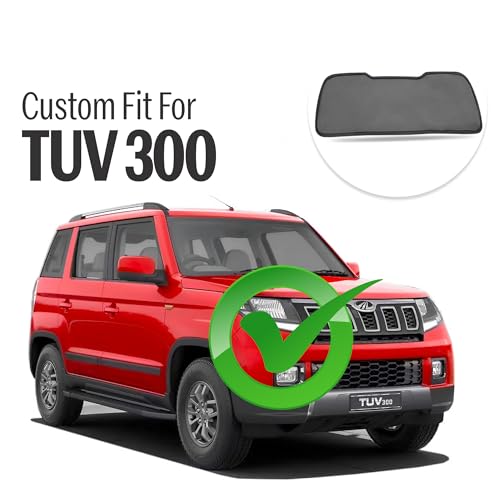 Image of Autofact Dicky Curtain for Mahindra TUV 300 | Custom Fit Rear Windshield Sunshade | UV & Heat Protection | Foldable Mesh | Privacy & Cooling Car Accessory