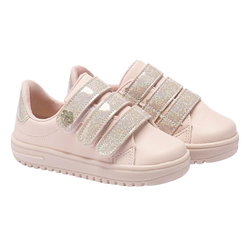 Tênis Feminino Infantil Tininha Escolar Condortável Calce Fácil (Rosa, BR, Criança de 1 a 3 anos, Nu