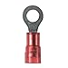Panduit PNF18-6RN-C Ring Terminal, Narrow Tongue, Nylon Insulated, 12 - 18 AWG, #6 Stud Size, Red (100-Pack)