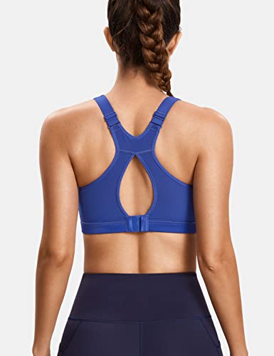 Image of SYROKAN Full Coverage Plus Size Sports Bras for Women | Racerback, Wireless, Removable Paddeds, Cooling Keyhole Back, High Support, Running Bra, Workout