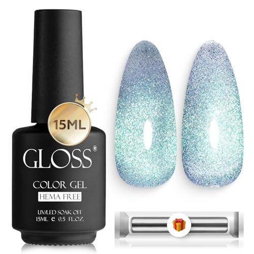 GLOSS Esmalte de uñas gel Cat Eye Blue Lagoon 15ml miniatura 1