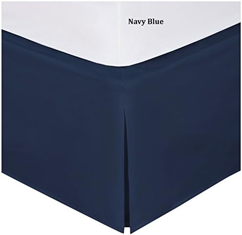 Fancy Collection Easy Care Tailored Microfiber Bed Skirt Solid New (King, Navy Blue)