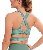 JOYSPELS Stunning Criss-Cross Back Sports Bra, Buttery Soft Longline Yoga Tank Top with Removable Padding, Padded Open-Back Workout Top for Pilates, Barre & Medium-Impact Gym
