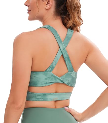 Image of Sports Bras for Women Criss-Cross Back Padded Workout Tank Tops Medium Support Crop Tops for Women