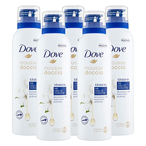 5x Dove Mousse Doccia Idratante con Olio di Cotone...