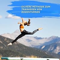 AirTrack Nordic Home 3m Special Edition Mehrfarbig mit Luftpumpe, Turnmatte Aufblasbar, für Gymnastik, Yoga - Langlebig & Einfach zu Transportieren Matte Sport, Air Track Gymnastikmatte (Schwarz) – Ansicht 7