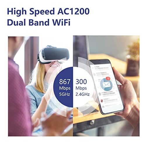 WAVLINK AC1200 WiFi Router Dual Band Wireless Internet Router with Dual Band 2.4GHz +5GHz, 100Mbps WAN/LAN Ethernet Ports, 4 x 5dBi Omni Directional Antennas, Support Router,AP,Repeater Mode - Thumbnail 2
