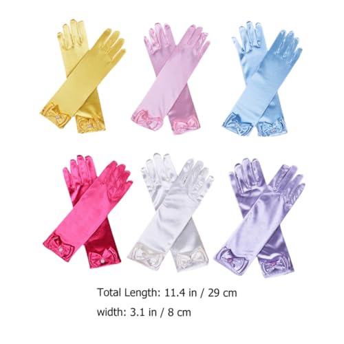 Guantes largos de comunión y boda infantil complemento de satén para vestidos de gala 3