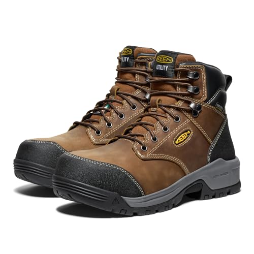 KEEN Utility Men's CSA Evanston 6" Composite Toe Waterproof Work Boots, Bison/Black, 12 EE by KEEN Utility - Image 4